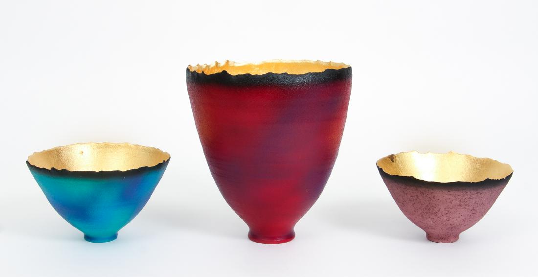 Cheryl  Williams Three Torn Pots with Gold Interior (1 of 11)