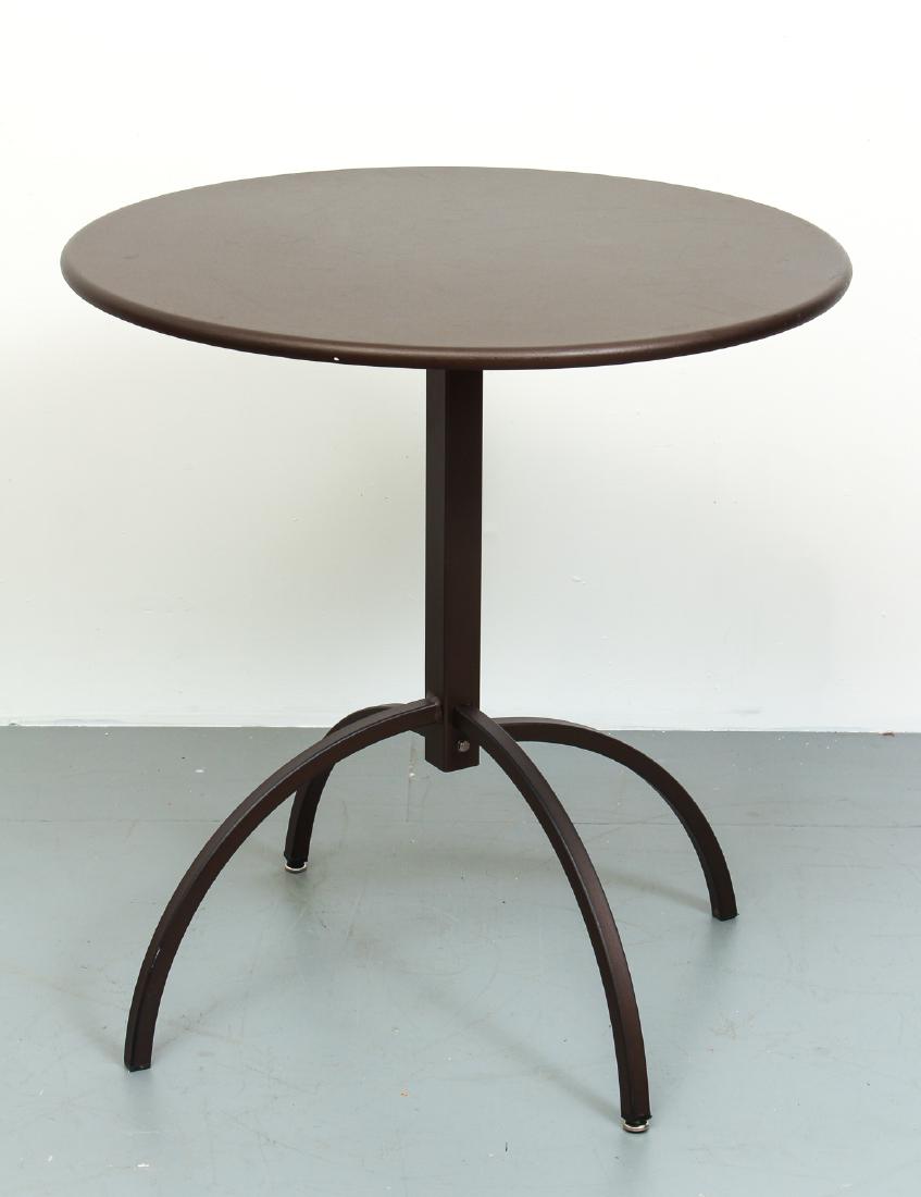 Aldo Ciabatti Segno Rotondo Drop-Top Table: Ciabatti, Aldo (Italian, b. 1939) Segno Rotondo Drop-Top Table, for EMU Group, Italy, 29 x 31.5 x 31.5 inches, dark grey-black powder coated steel