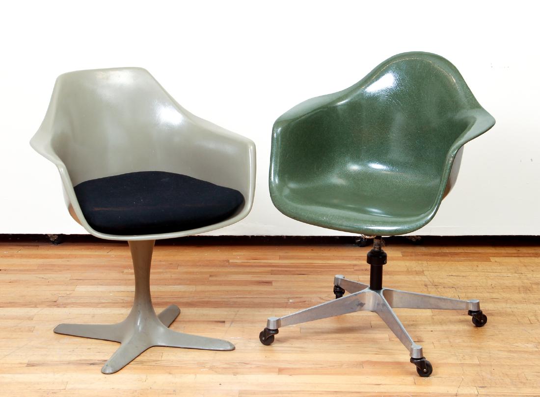 2 Eames Shell Chairs with green shells (1 of 9)