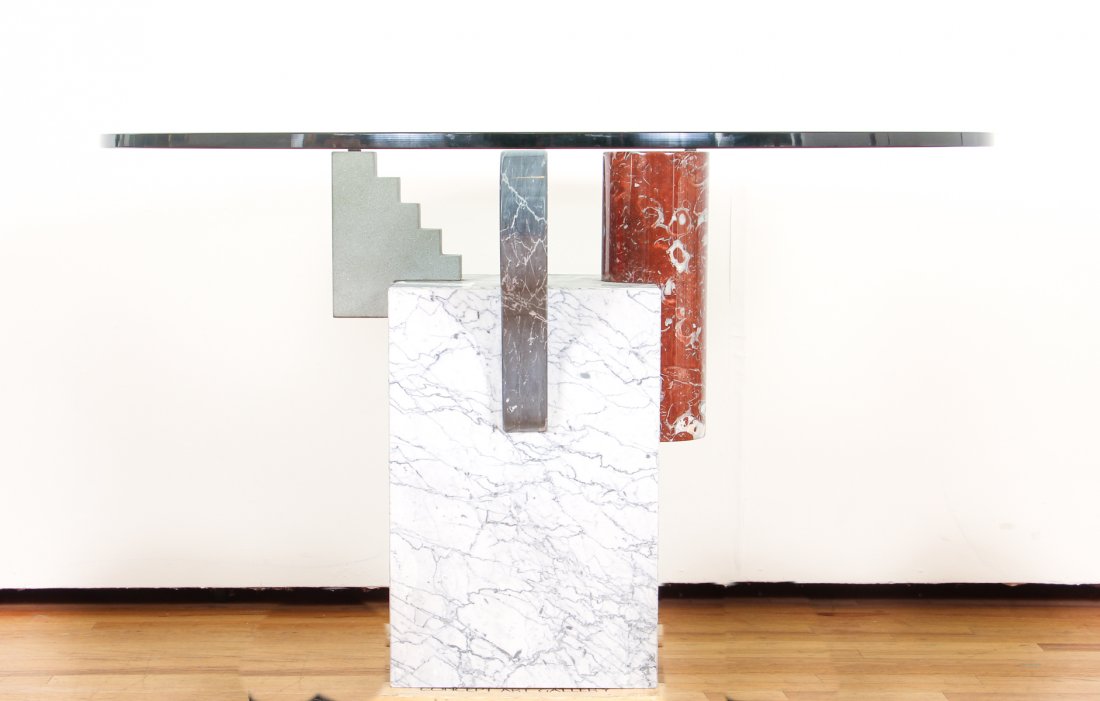 Contemporary Marble End Table after Memphis (1 of 10)