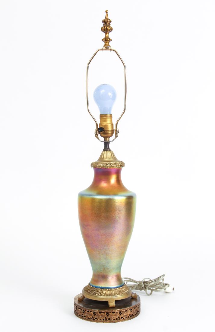 Steuben Gold Iridescent Finish Vase as Lamp (1 of 7)