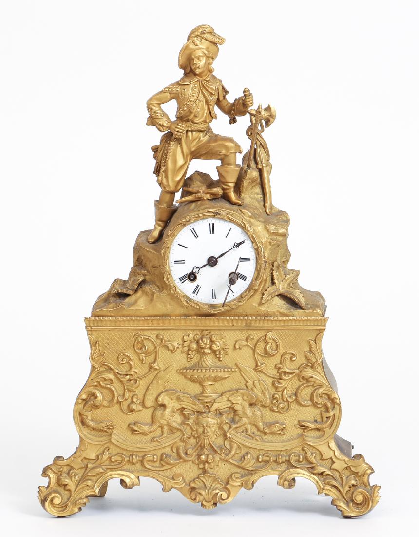 Dore Bronze French Mantle Clock with a Buccaneer (1 of 10)