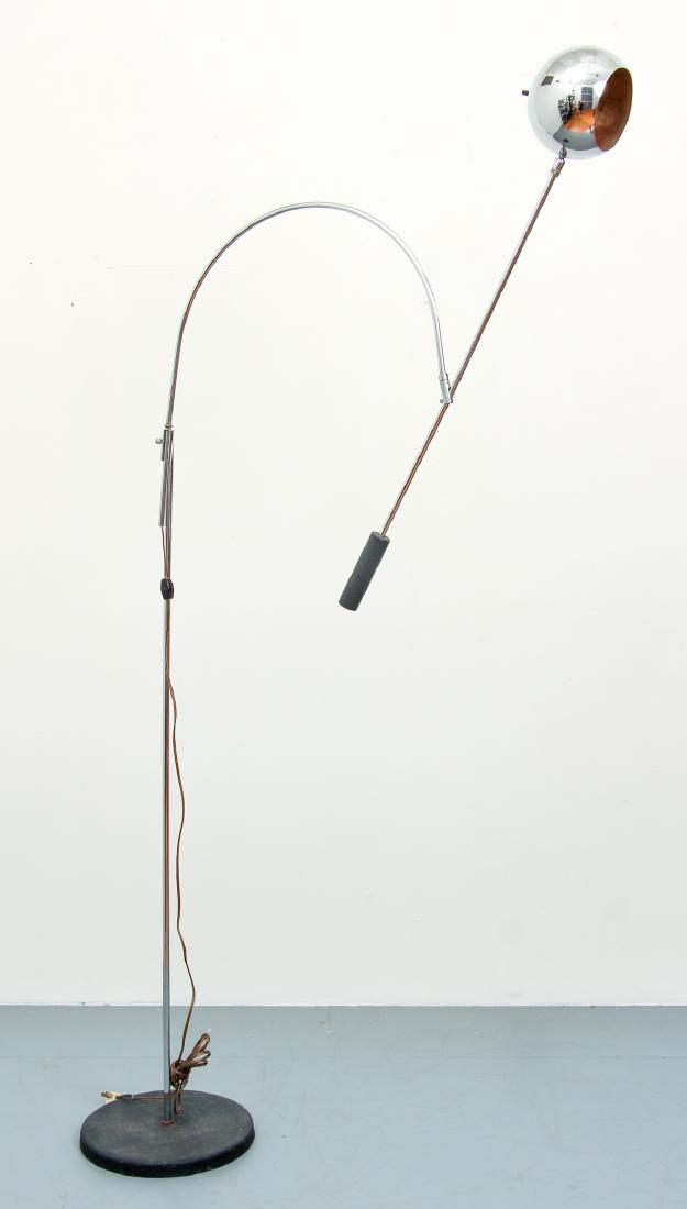 Mid Century Chrome and Iron Floor Lamp (1 of 4)