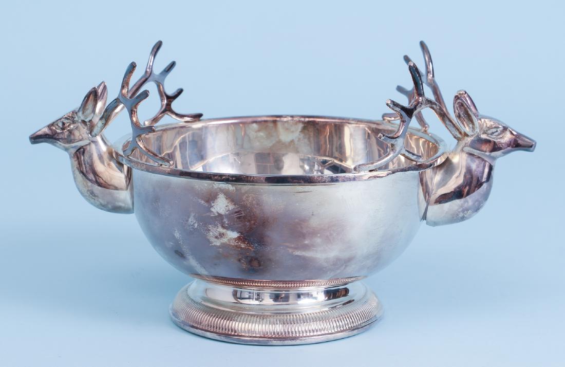 Silver Plate Deer Head Bowl