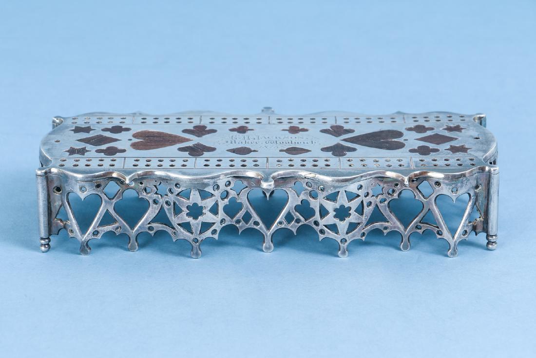 Antique Silverplate Cribbage Board (1 of 5)