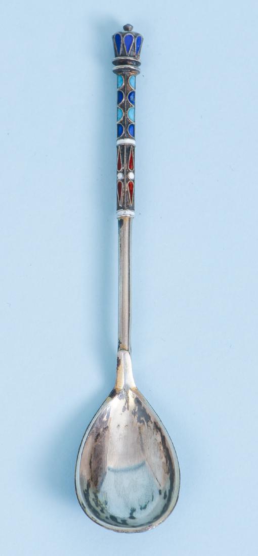 Antique Russian Enamel Spoon by Ivan Saltykov (1 of 7)
