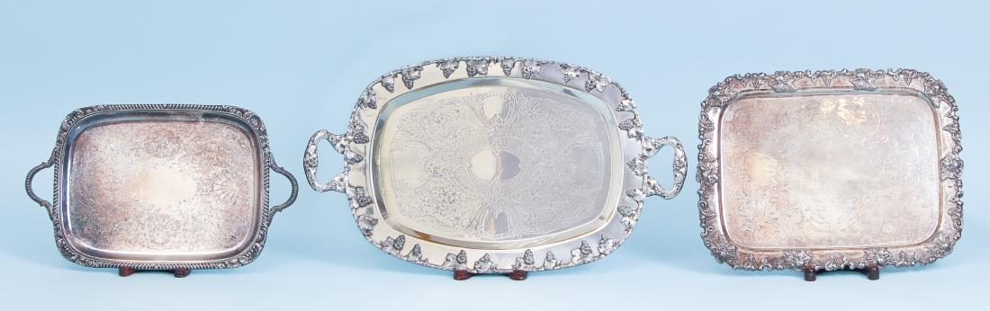 Three Rectangular Silverplate Serving Trays (1 of 15)