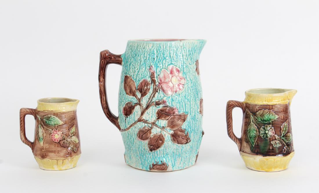 Three Majolica Pitchers of Various Size (1 of 10)