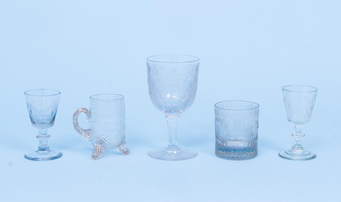 Five Pieces of Early Etched Glass (1 of 10)