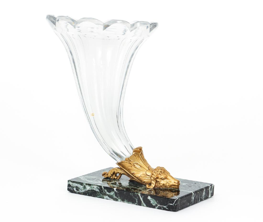 Cornucopia Vase with gilt and marble Rams Head base (1 of 4)
