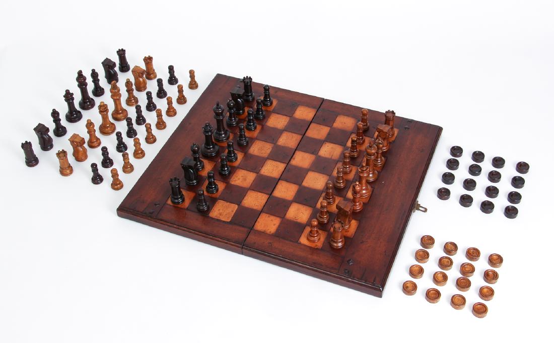 Wooden Chessboard with Two Sets of Pieces (1 of 5)