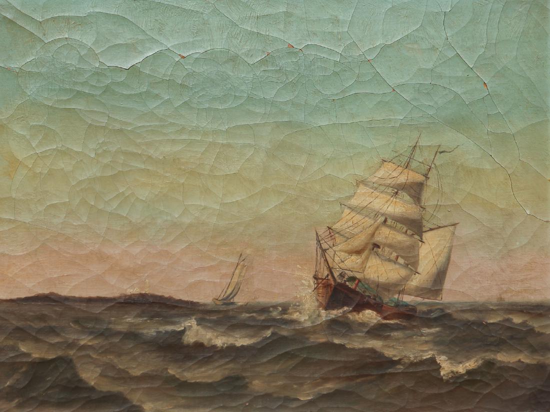 19th Century painting Sailing Ship with Full Rigging (1 of 8)