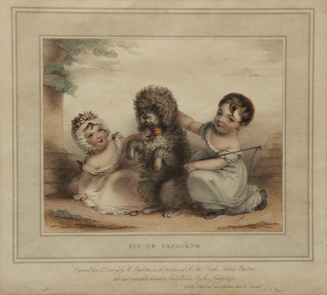 Agar hand colored engraving after Singleton Sit Up (1 of 6)