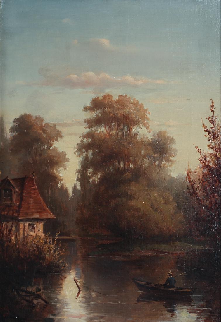 Louis F Dietrich oil Rowing on the Placid Lake (1 of 8)