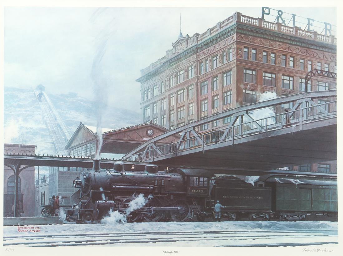Robert Sticker Pittsburgh, 1912 P and LE RR Lithograph (1 of 8)