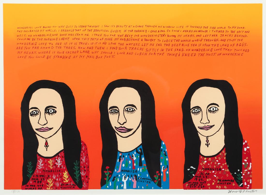 Howard Finster original serigraph Mona Lisa (1 of 9)