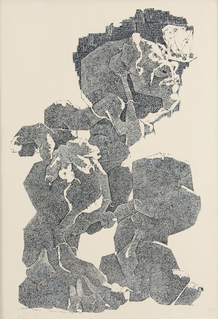 3 Leonard Matsoso 1972 lithographs, Helpless, Imagine, (1 of 12)