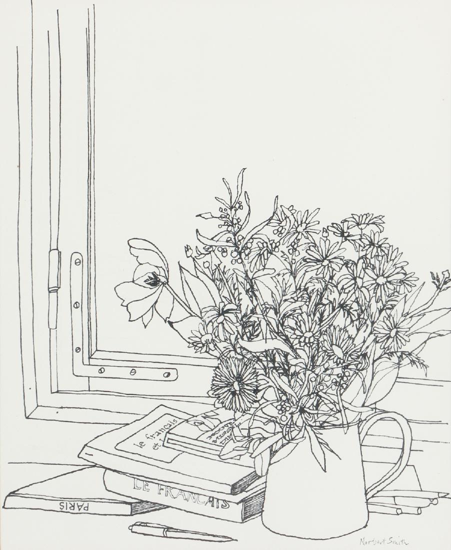Norbert B Smith ink drawing Paris Window (1 of 7)