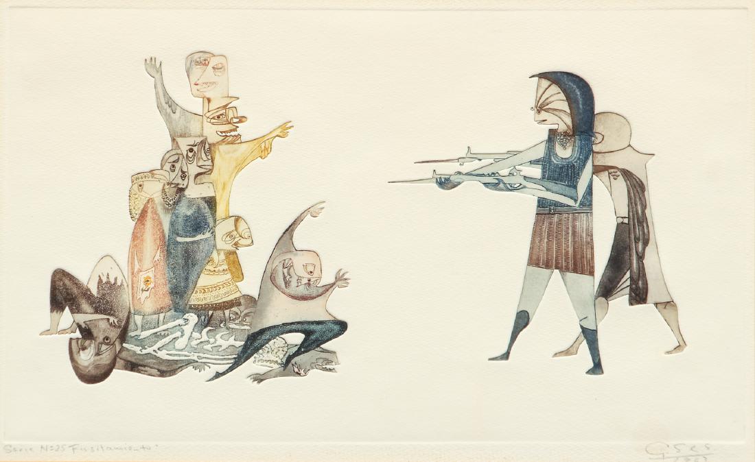 Latin American 1963 etching Serie No. 25 Fusilamiento (1 of 9)