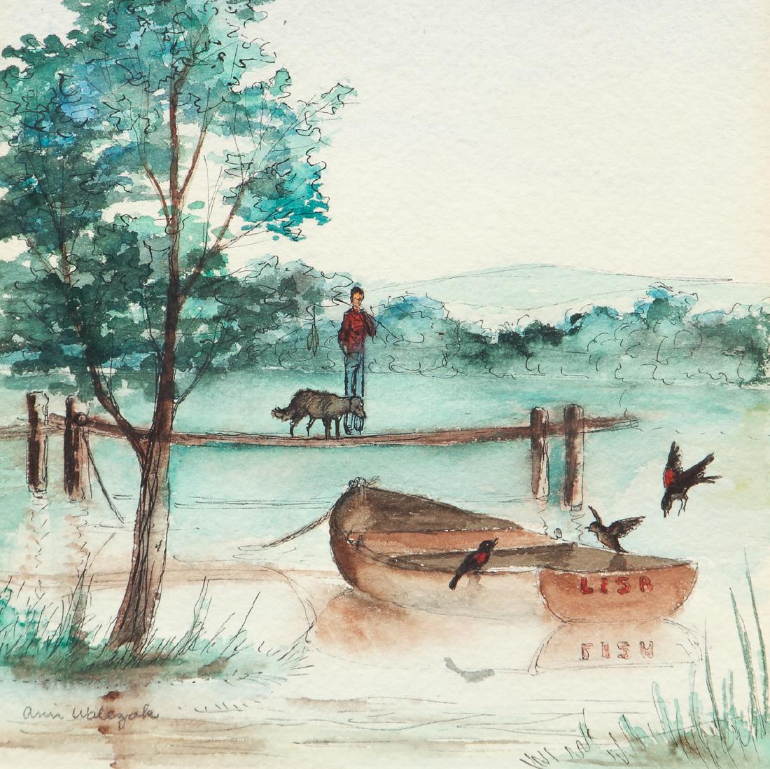 2 framed Ann Walczak watercolors (1 of 10)