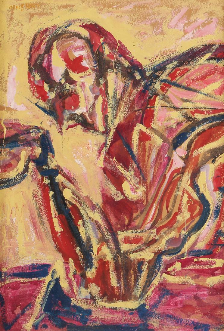 Paul Wherry painting on board Jazz Musician (1 of 6)