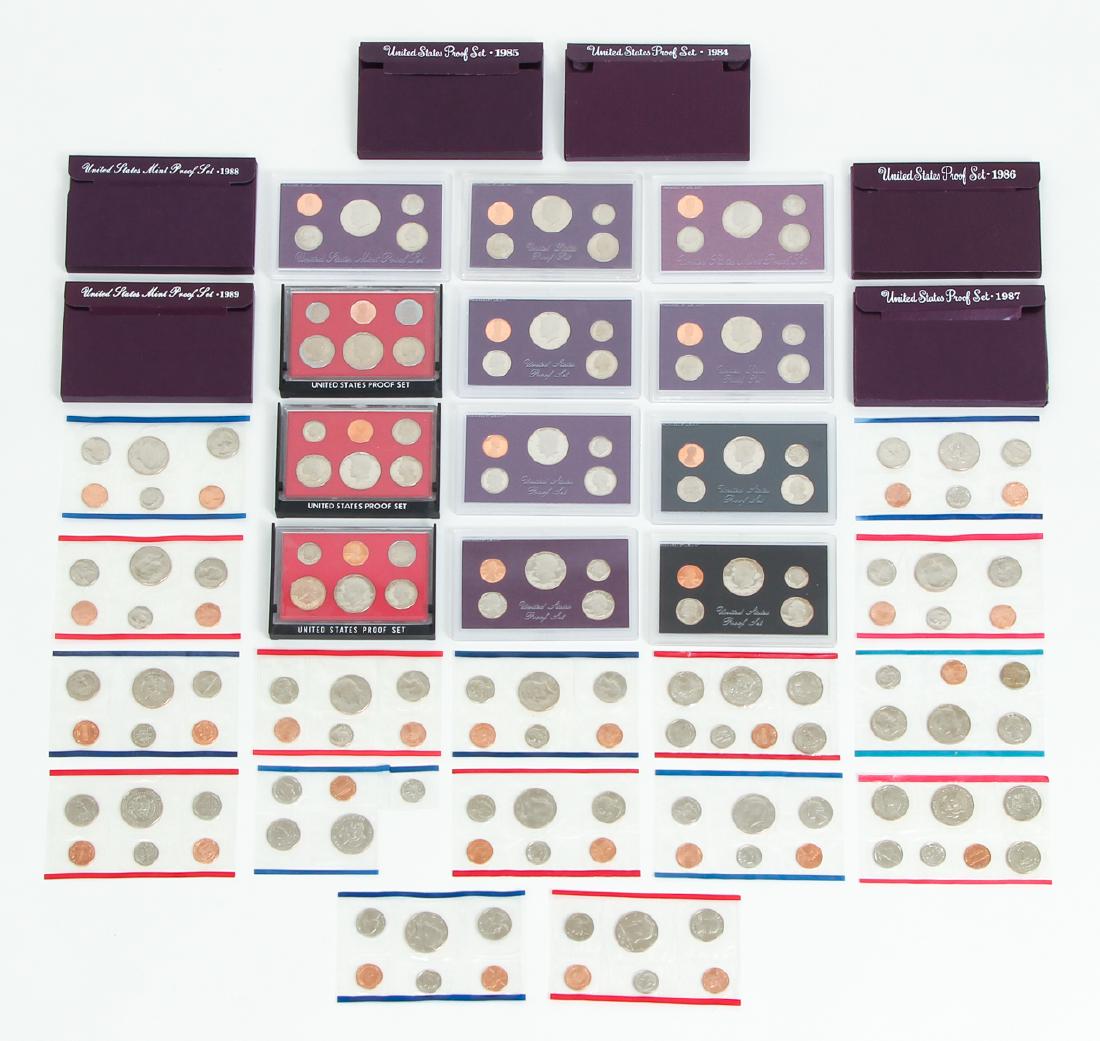 Large Group of 1980s US Mint Proof Sets Etc (1 of 8)