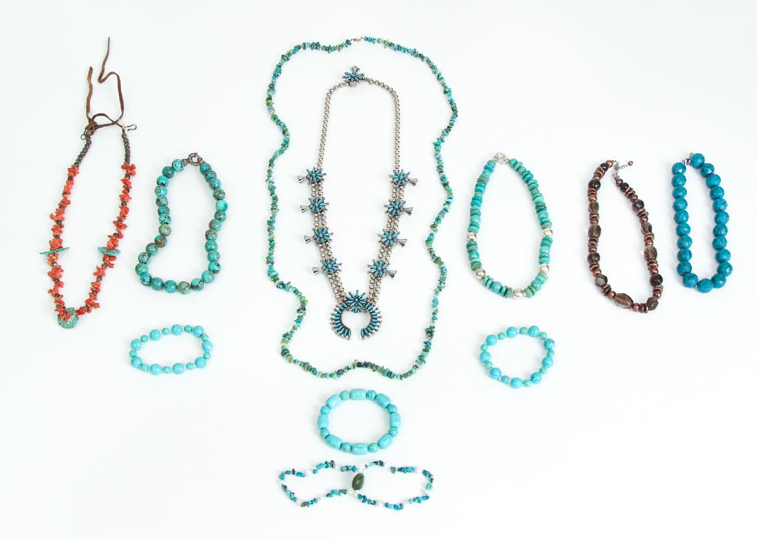Assorted Costume Jewelry including Turquoise and Smokey (1 of 11)
