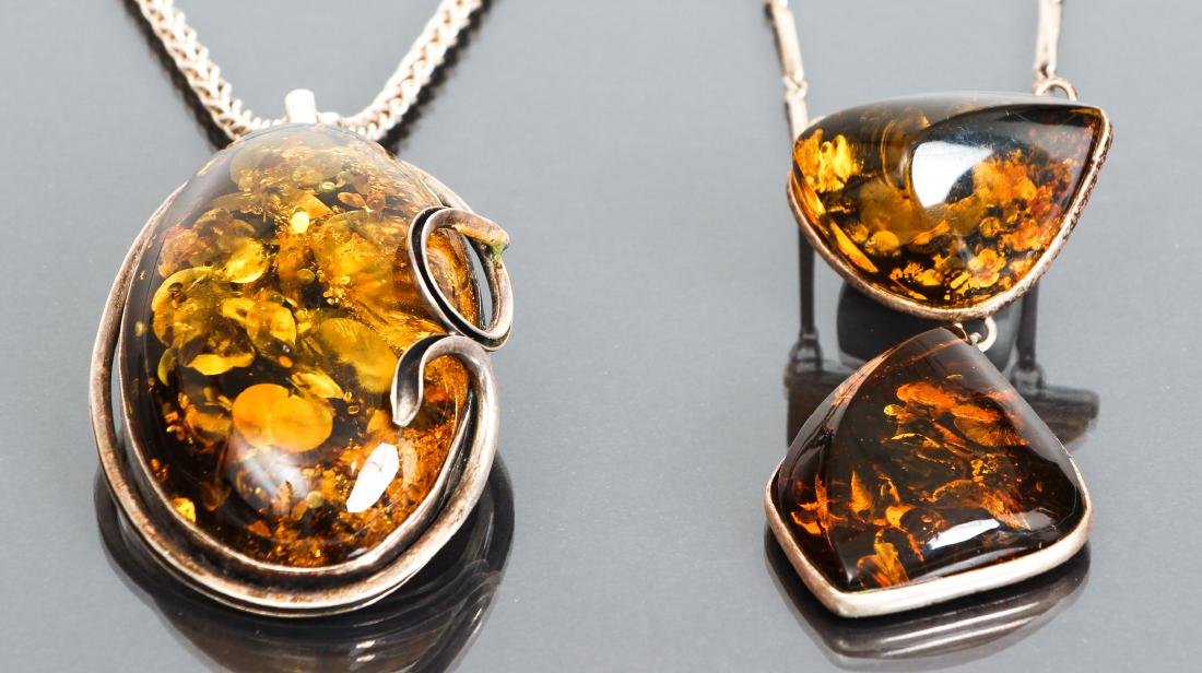 Two Silver and Amber Necklaces (1 of 9)