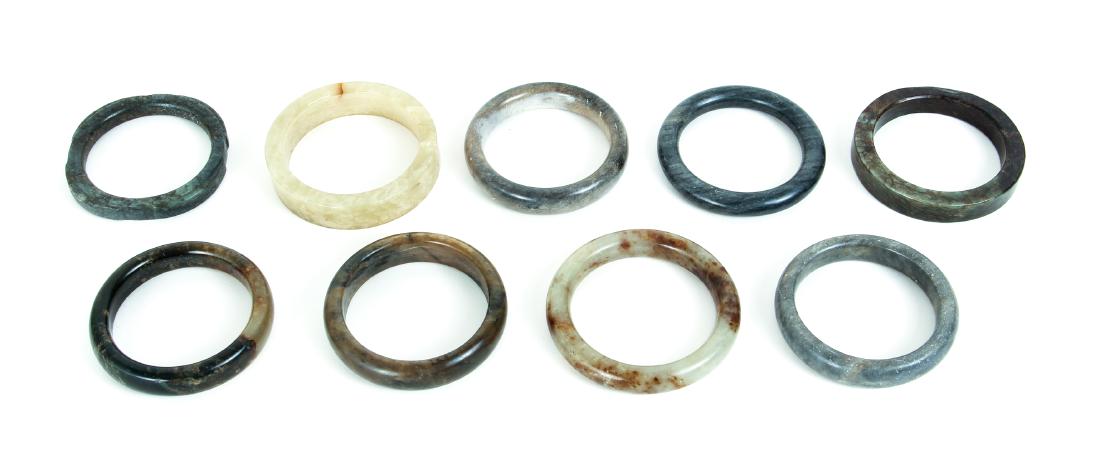 Ten Chinese Jade or Nephrite Bracelets (1 of 10)