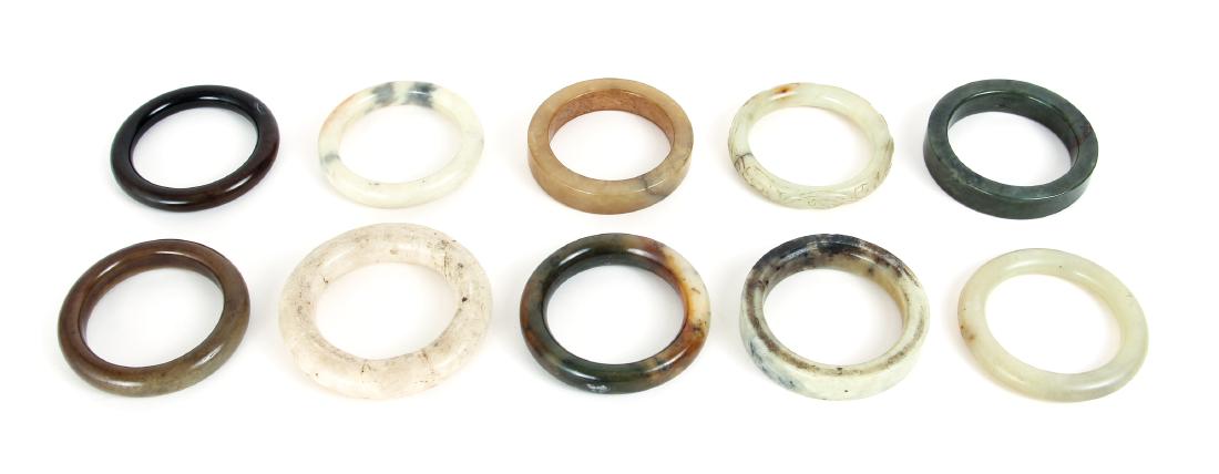 Ten Chinese Jade or Nephrite Bracelets (1 of 11)