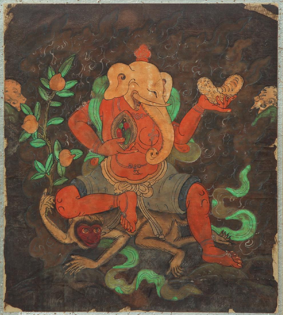 Small Thangka of God Ganesha Ming dynasty (1 of 7)