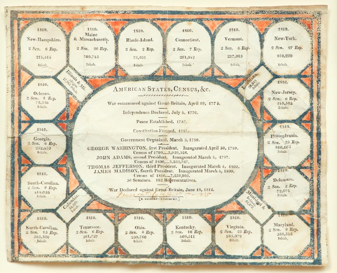 Hand Colored Early American Broadside (1 of 10)