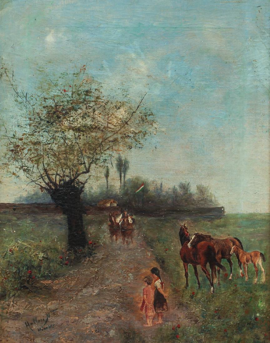 Simon Hollosy Attributed Landscape Oil Painting (1 of 8)