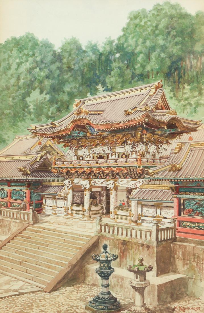 Masano Kawakubo watercolor Japanese Shrine Temple (1 of 8)