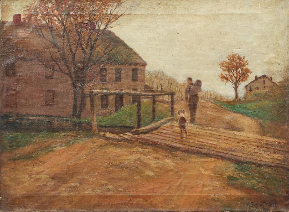 A Bryan Wall Man and House Painting (1 of 8)