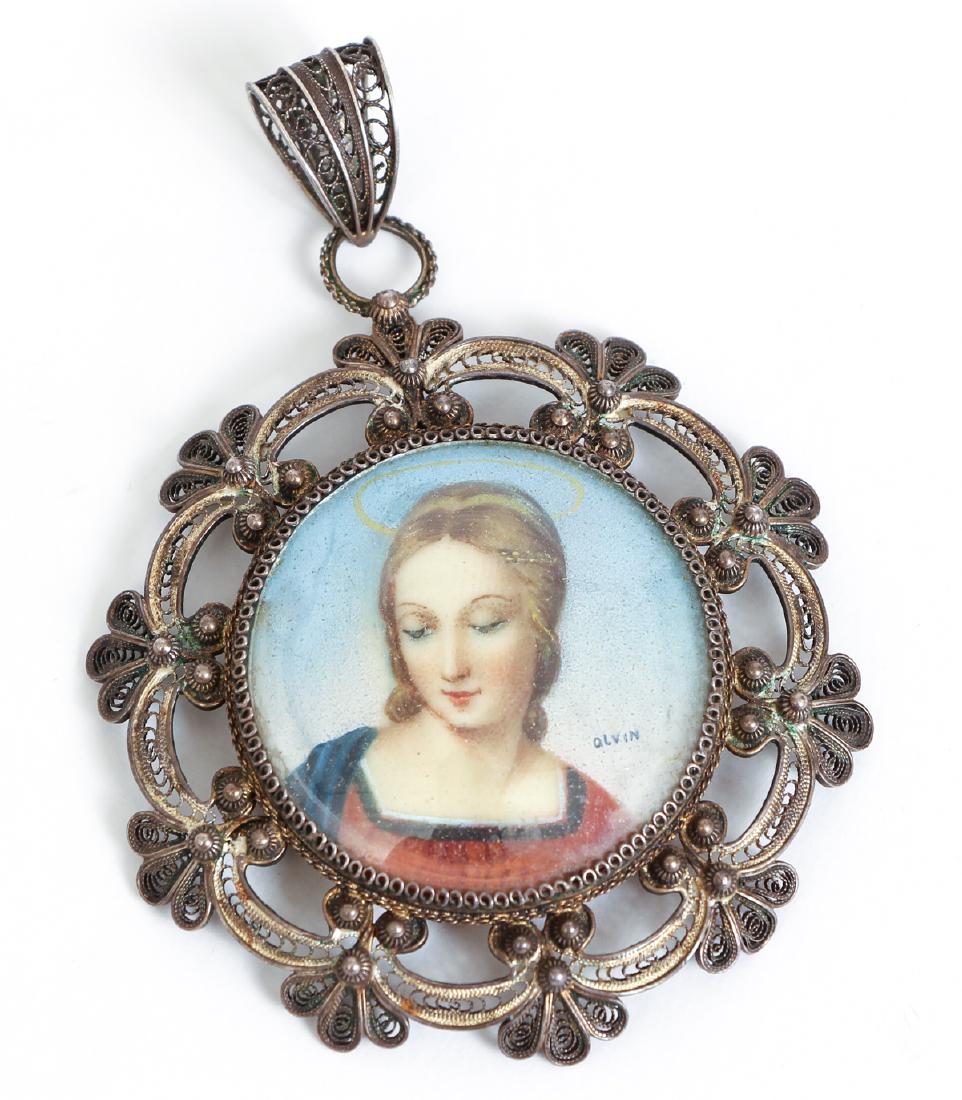 Portrait Miniature Pendant After Leonardo DaVinci (1 of 5)