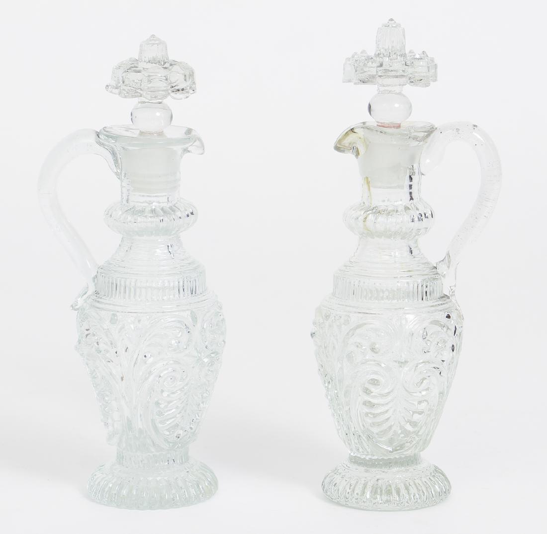 Two Antique Pressed Flint Glass Cruets (1 of 9)