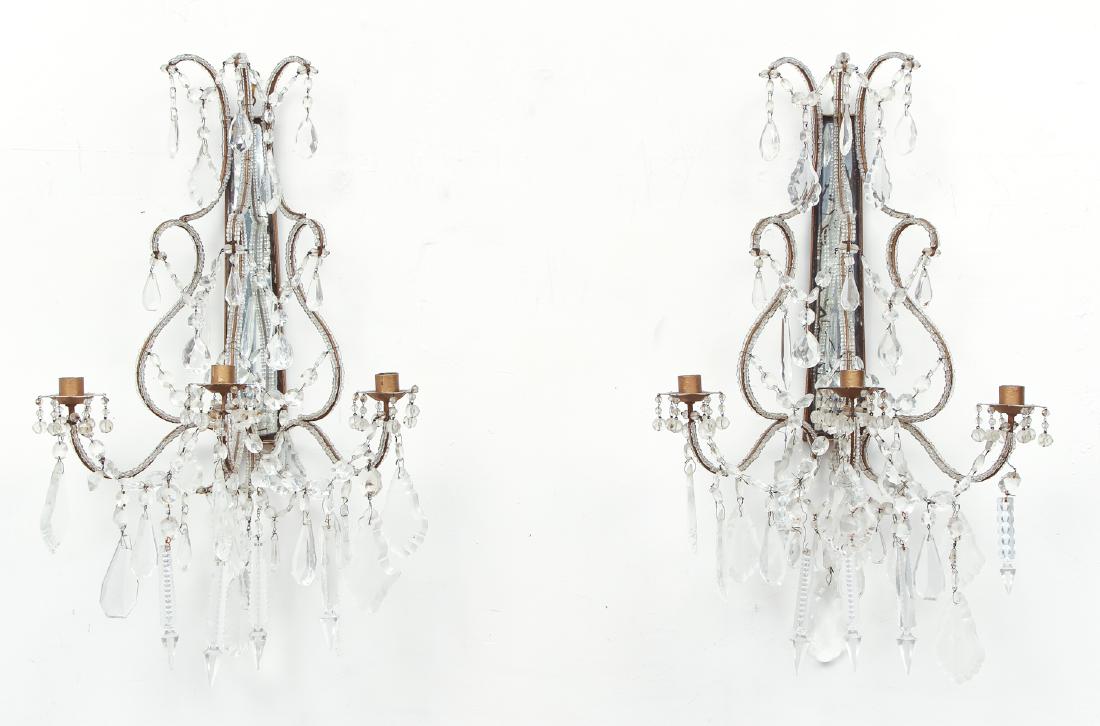 Pair of Hollywood Regency Mirrored Wall Sconces (1 of 9)