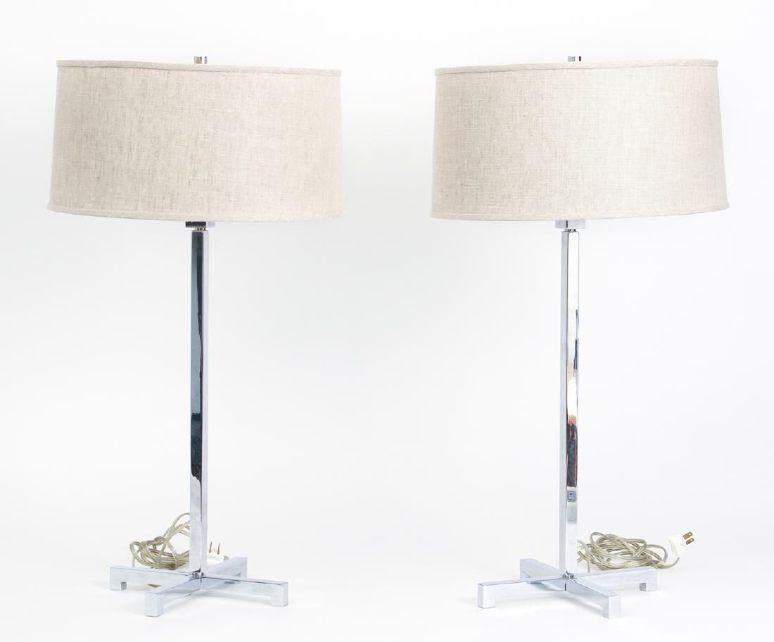 Pair of Nessen Studios Chrome Lamps (1 of 5)
