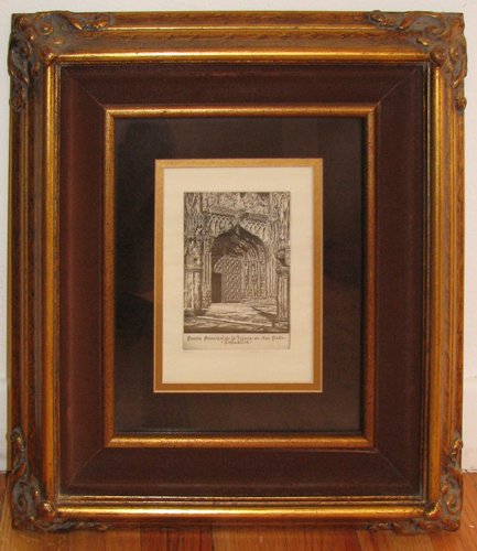 John Taylor Arms Etching, From Spanish Church Serie: Artist: Arms, John Taylor (American, 1887-1953) Title: Puerta Principal de la Iglesia de San Pablo, Valladolid Date: 1934 Medium: etching Dimensions: 4.8 x 3.35 inches (plate) Edition Number: I