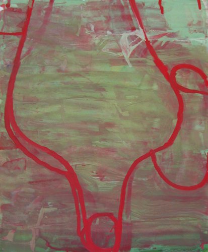 Gary Komarin ptg. on paper: Artist: Komarin, Gary (20th Century American) Title: Untitled Abstract Date: 2000 Medium: encaustic painting on paper Dimensions: 30 x 22 inches Description: interesting abstraction by Komarin<