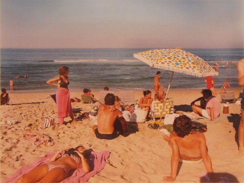 Vintage Joel Meyerowitz photograph: Artist: Meyerowitz, Joel (American, b. 1938) Title: Beach Medium: chromogenic print Dimensions: 18.5 x 23 inches (sight) Frame Type: silver metal Frame Size: 27.5 x 29 inches