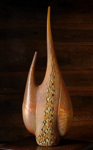 Davide Salvadore Temitope Glass Sculpture: Artist: Salvadore, Davide (Italian, born 1953) Title: Temitope Date:2006 2006 Medium: Blown and cold worked engraved glass sculpture Dimensions: 40 x 13 x 7 inches Signature: Incised with signa