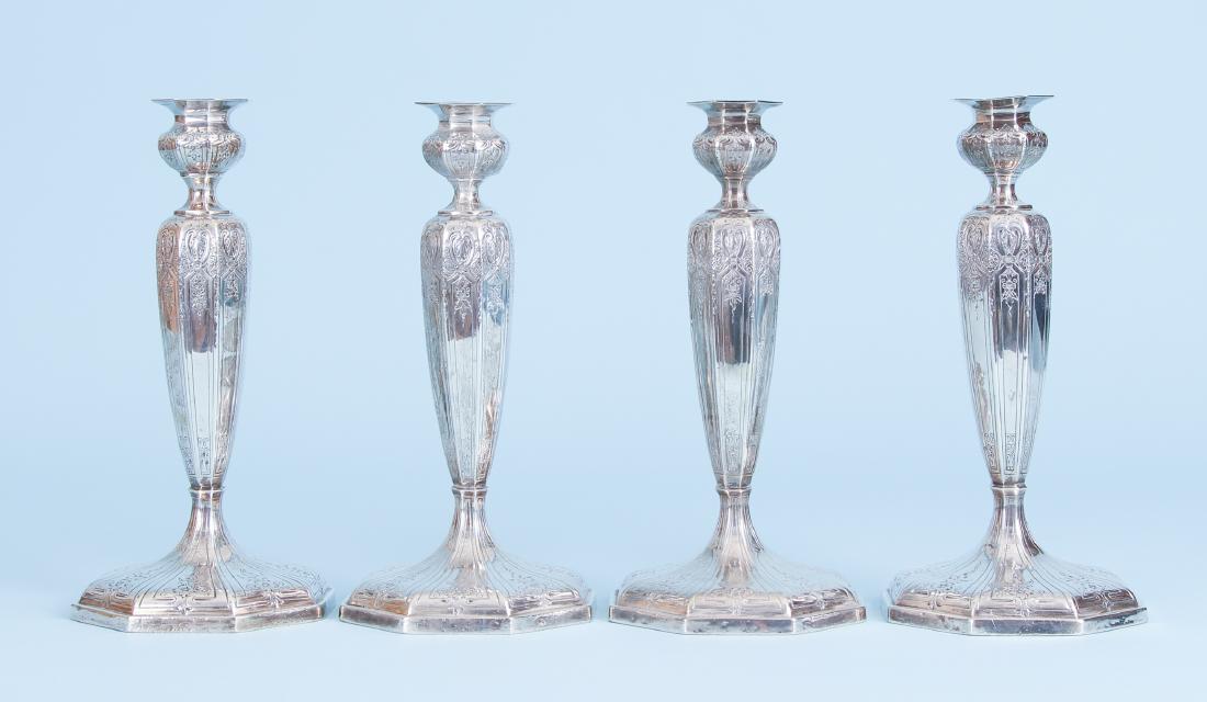 Four Durgin Sterling Silver Candlesticks (1 of 8)