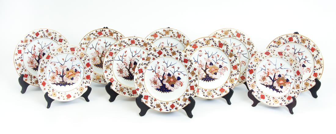 Ten Derby Porcelain Plates in the Imari Style (1 of 12)