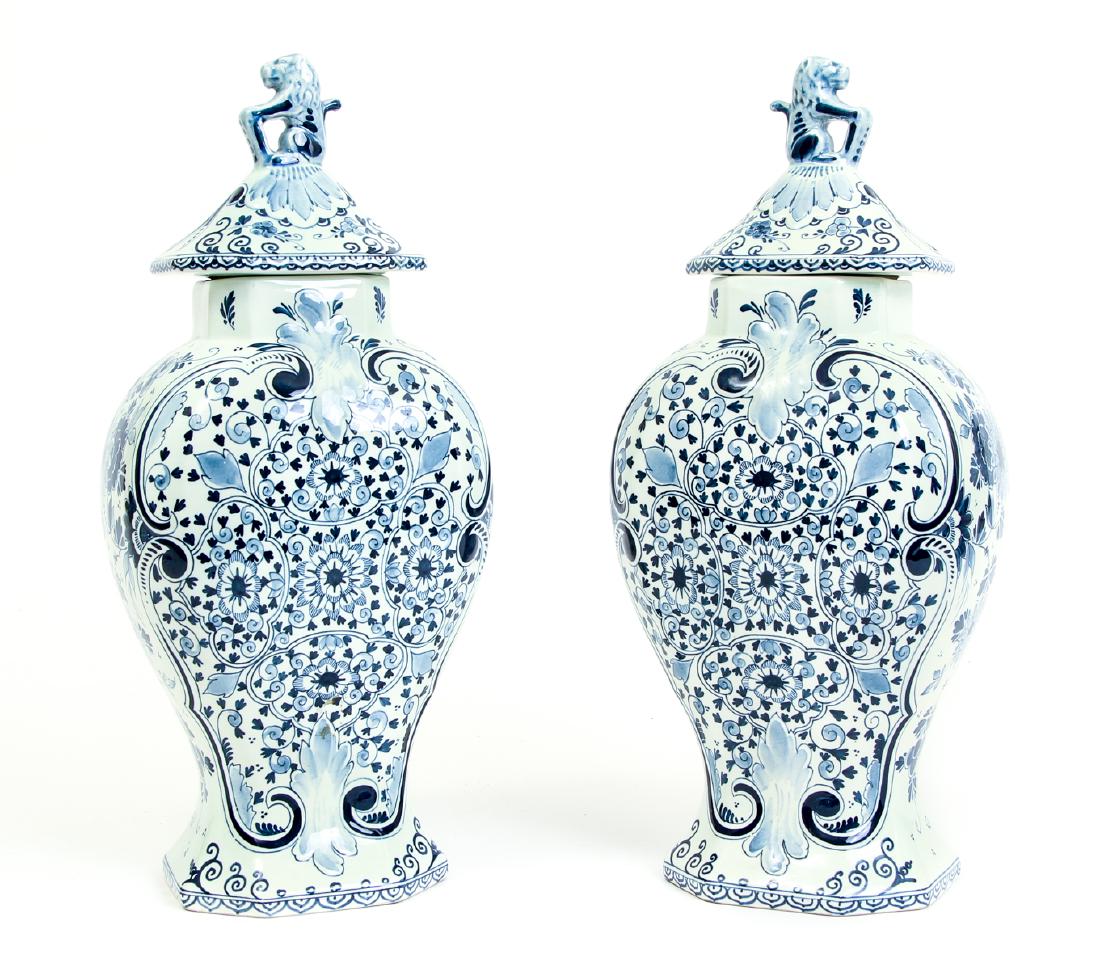 Pair Delft Ceramic Garniture Vases (1 of 11)