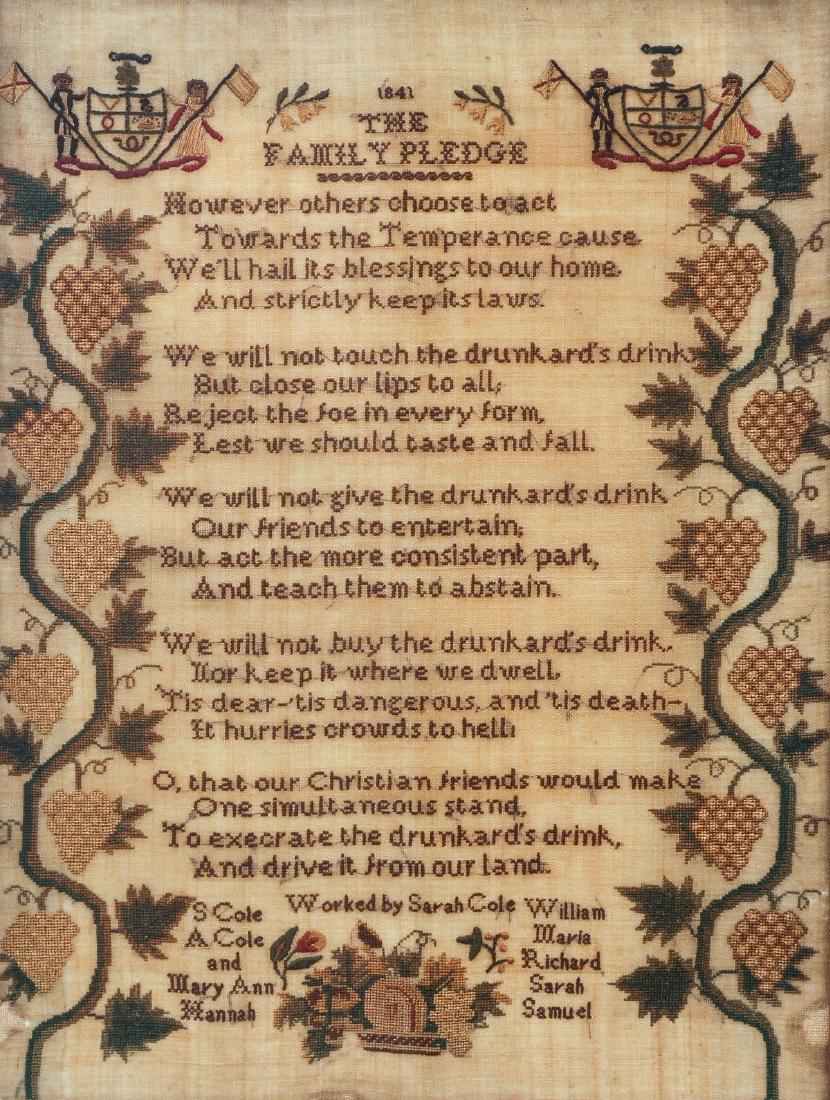 Antique Needlework Sampler Dated 1841 (1 of 9)