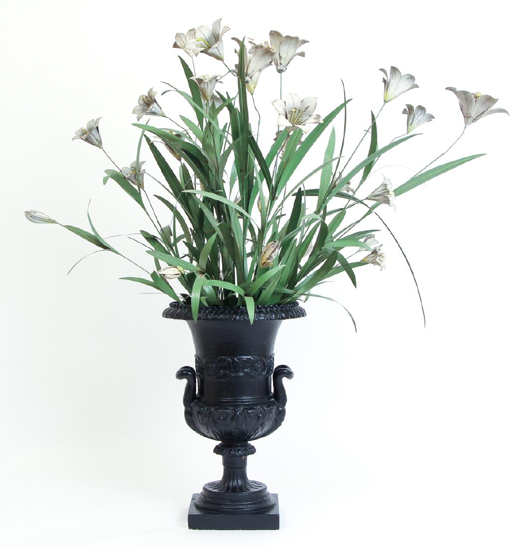 Tole Painted Tin Lilies in Urn (1 of 10)