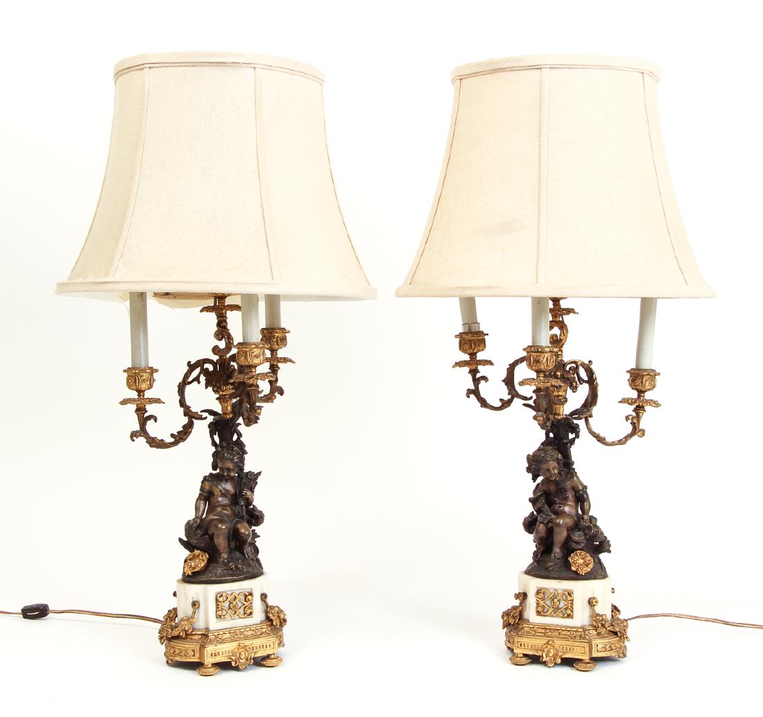 Pair French Bronze and Ormolu Candelabra (1 of 10)
