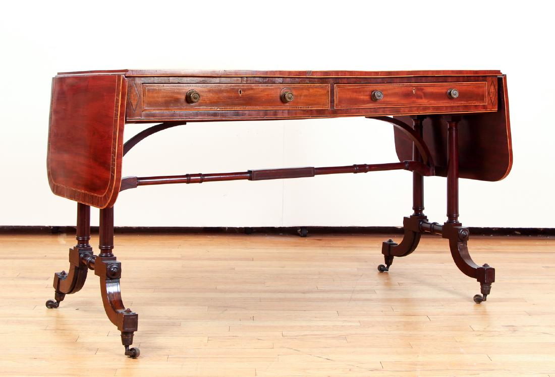 Regency Inlaid Mahogany Sofa Table (1 of 12)